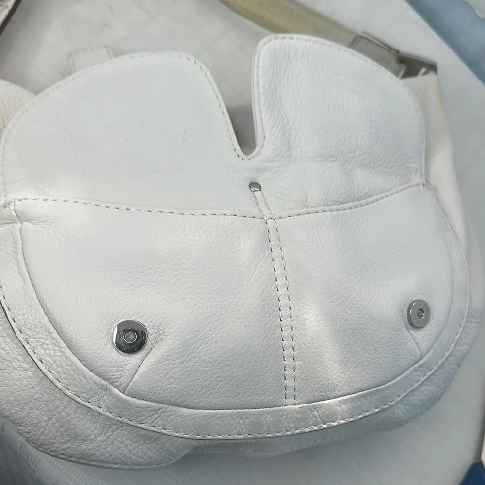 Michael Kors Pebble  Leather Off-White Small crescent hobo Bag